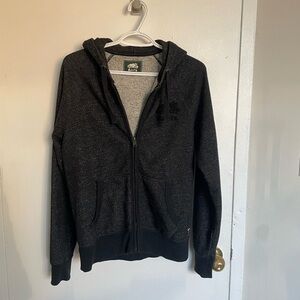 Roots Black and Heather Gray Zip Hoodie